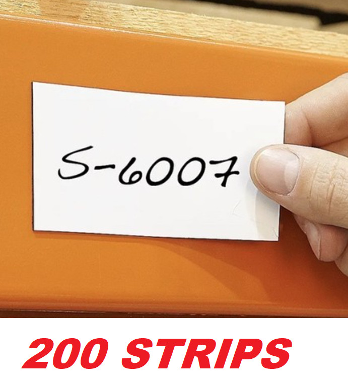 U-Line Magnetic Strips 2×4″ Pallet Rack Steel Shelves Warehouse Labeling, 200PK