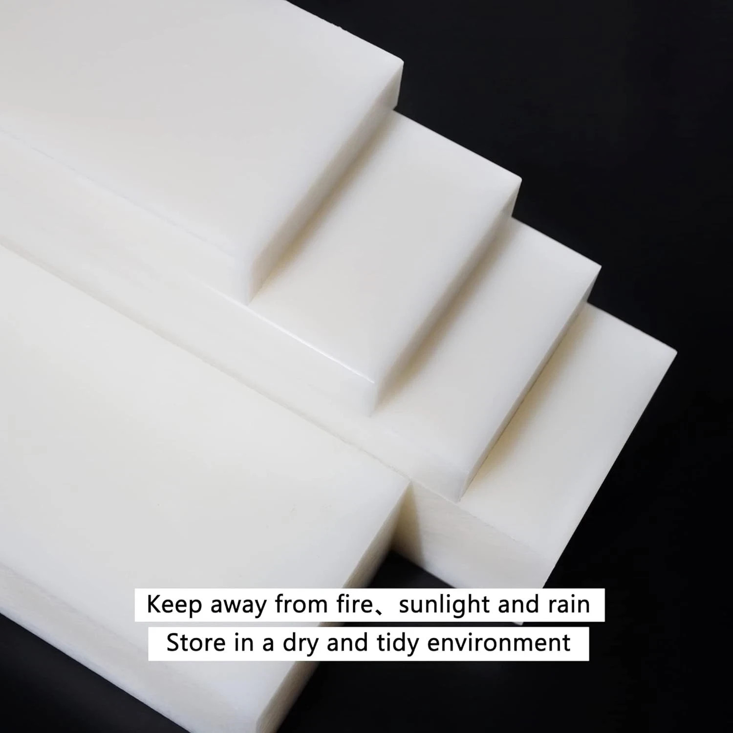 HDPE Block White PE Polyethylene Rectangular Solid Plastic 2x12x3,