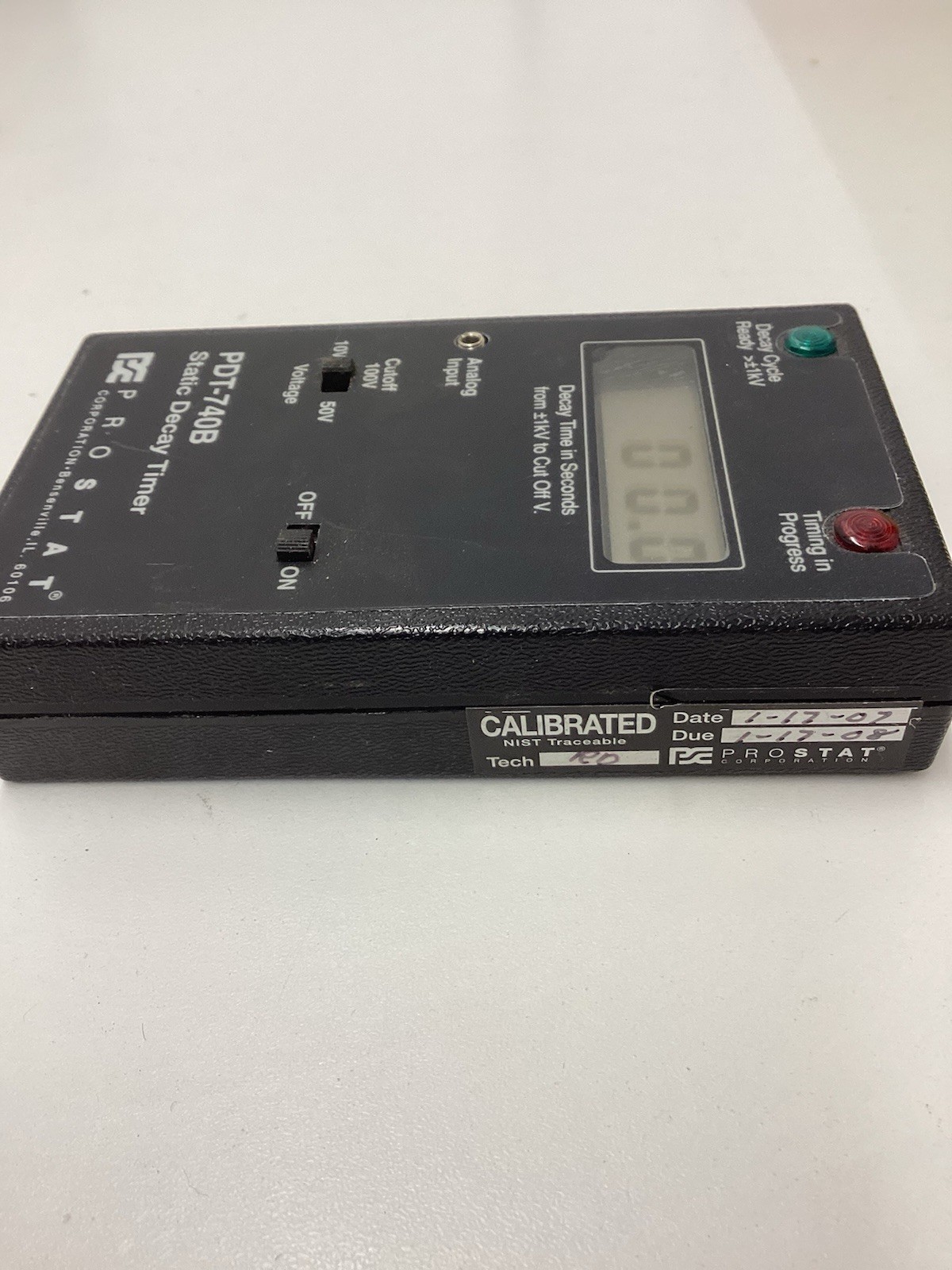 Prostat PRS-801, Wrist Strap Auditor, Resistance Stm, Weights, Static Decay Time