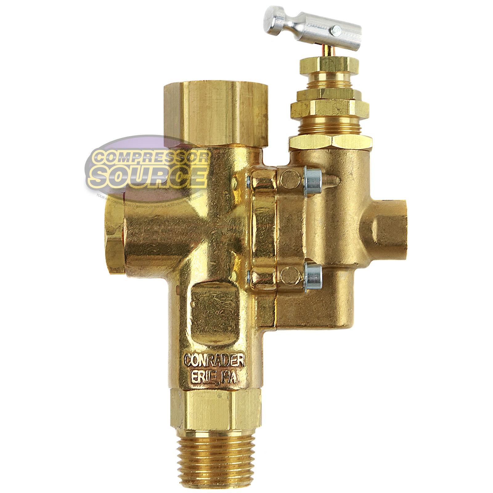 Gas Air Compressor Pilot Check Valve Combo 100-125 PSI with Unloader