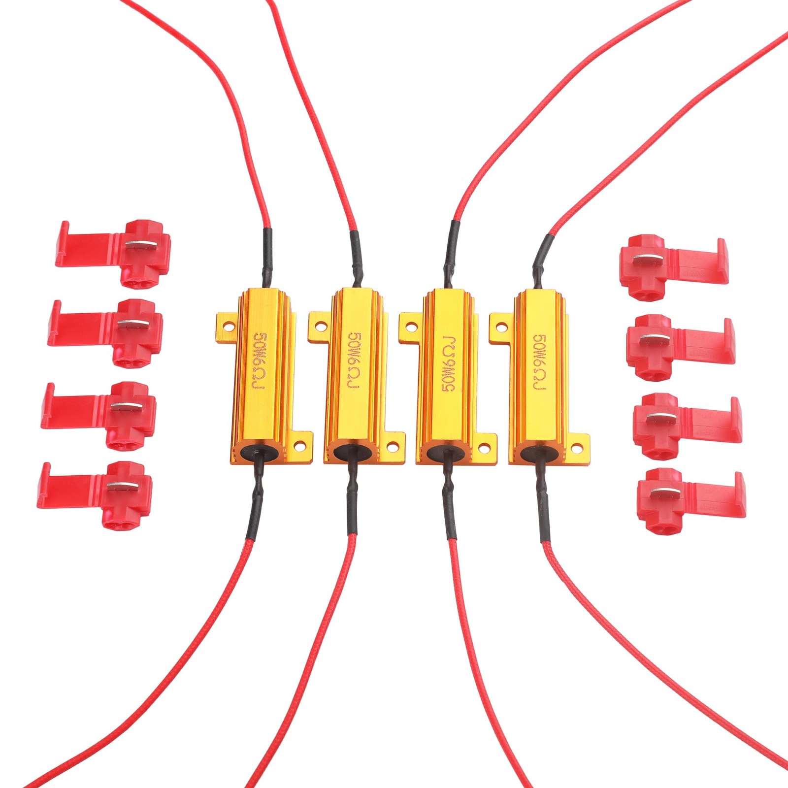 4Pcs 50W 6ohm Load Resistors – Fix LED Bulb Fast Hyper Flash Turn Signal Blink