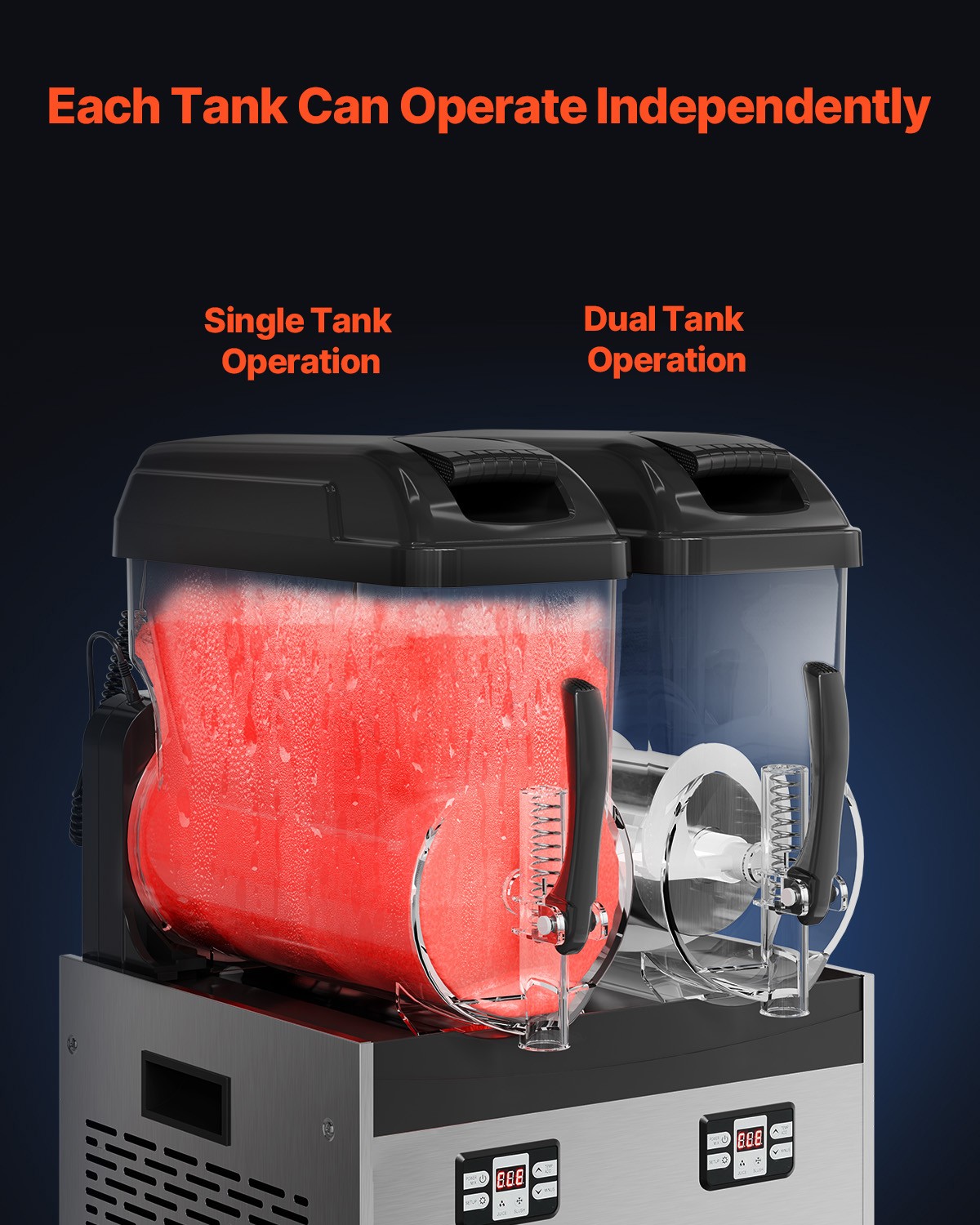 Uimoso Dual 12L Tank Frozen Beverage Machine for Slushies and Smoothies