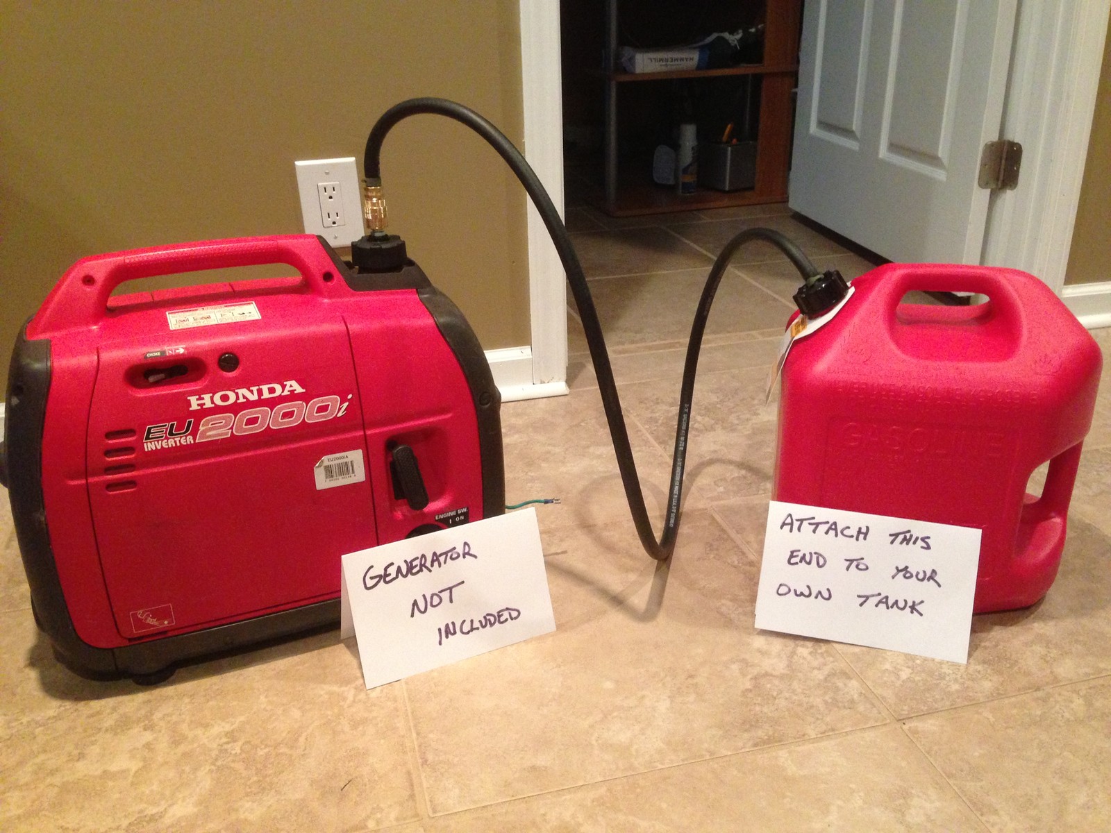 EXTENDED FUEL KIT for HONDA GENERATOR use your 5 G tank