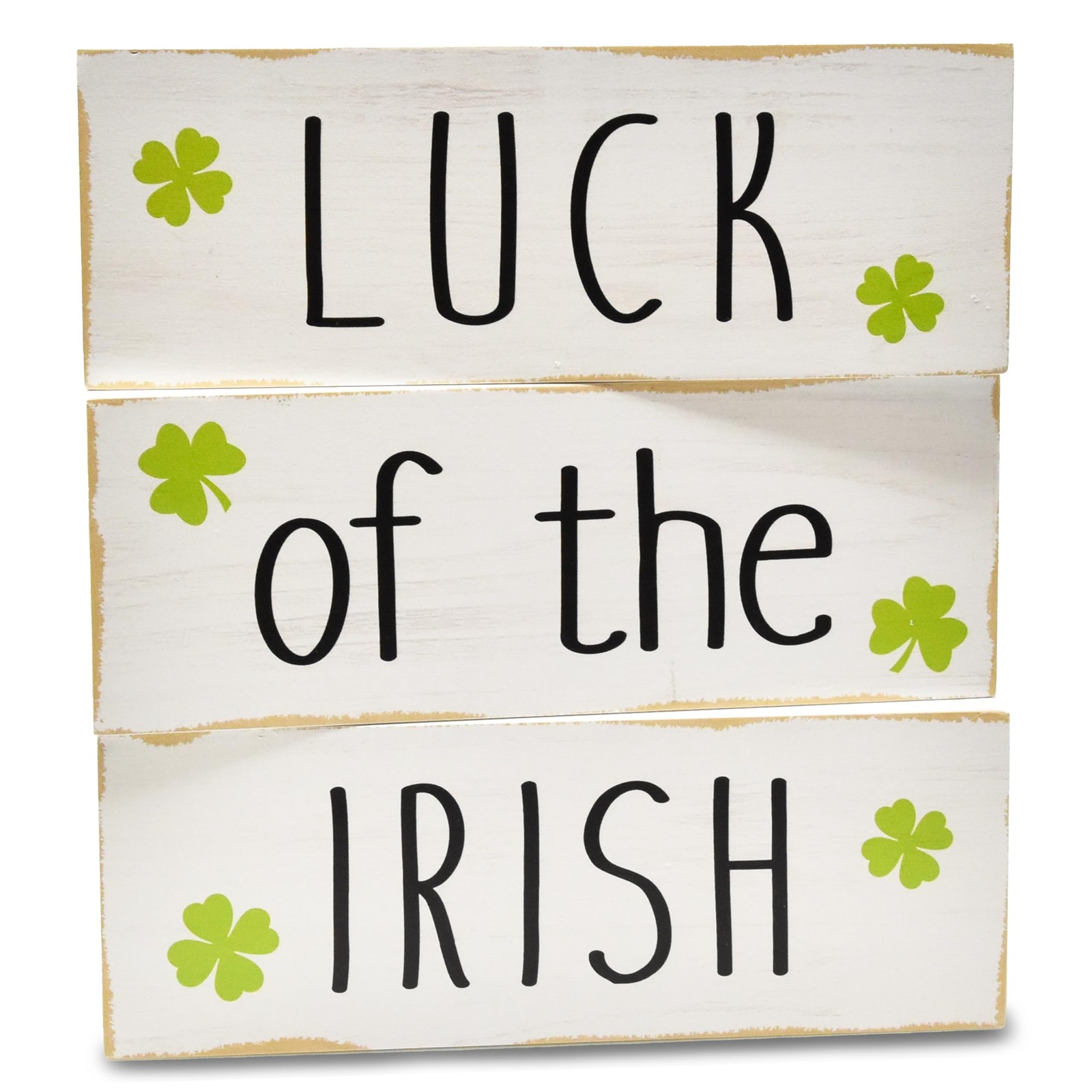 St. Patrick’s Day Wooden Tabletop Decor – Luck of the Irish red pink white