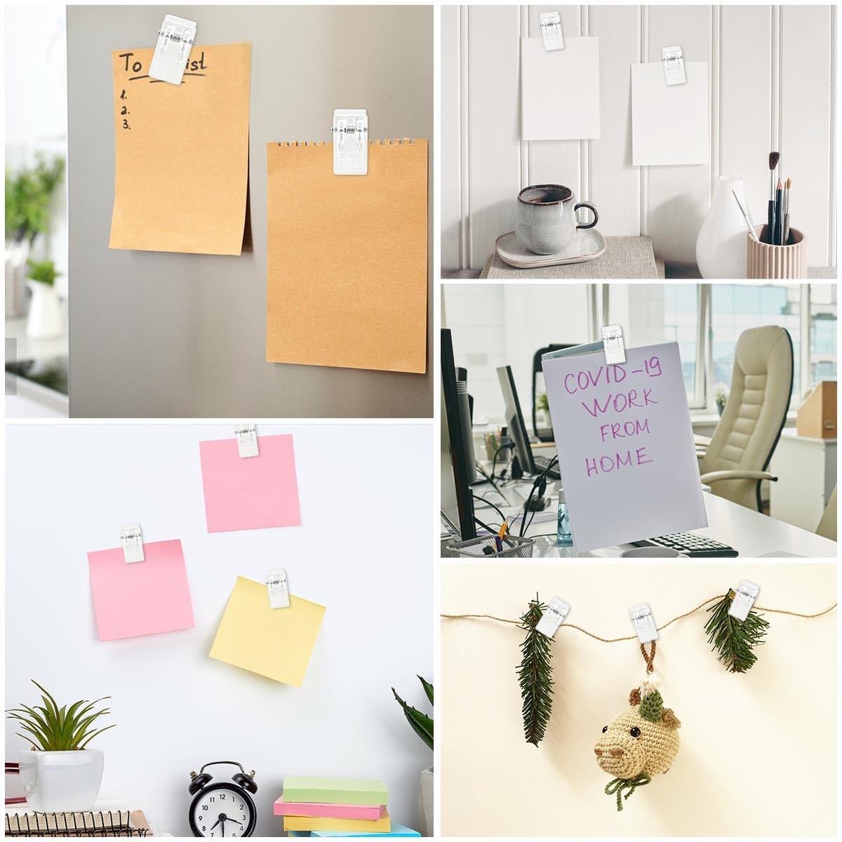 20 Pcs Self Adhesive Clips for Wall Hanging Photo Tapestry Poster Paper