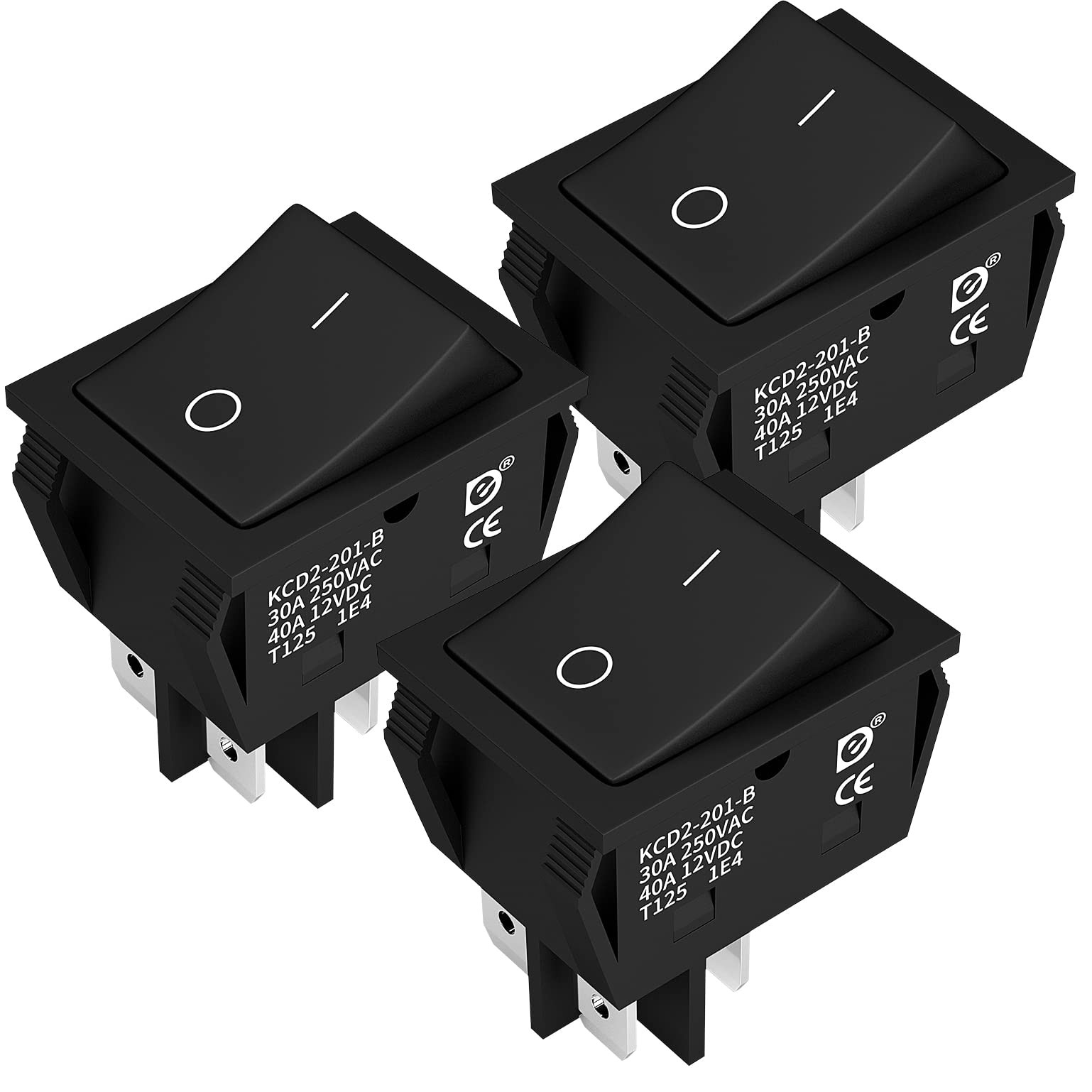 DPST Rocker Switch 40A 12V DC 4 Pin 2 Position Switch ON Off Toggle Switch 30…