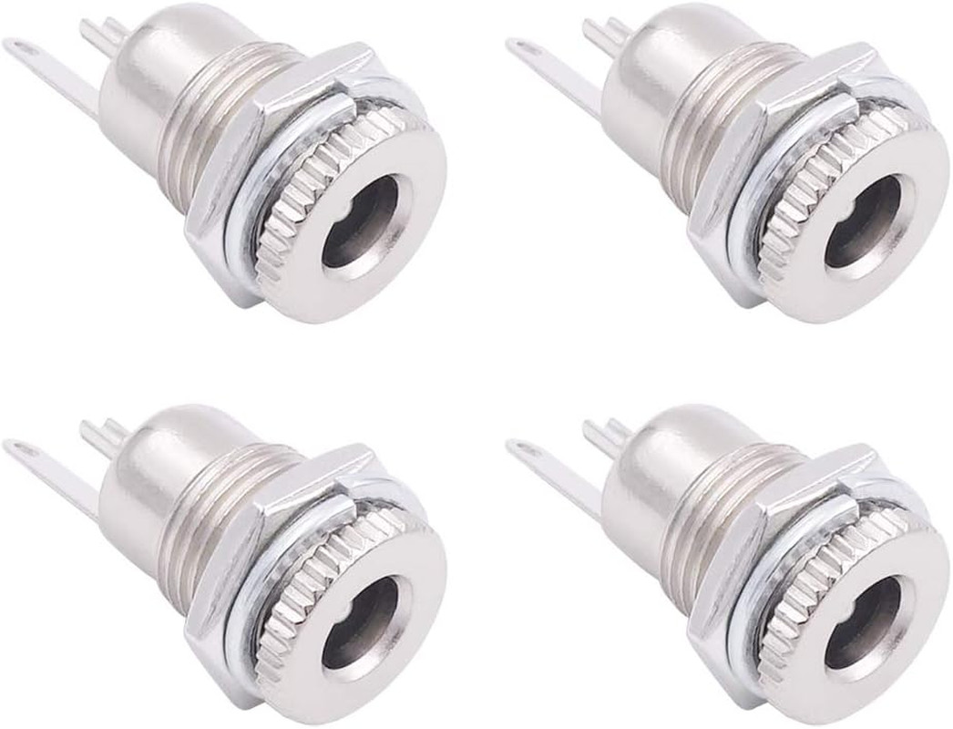 DC Power Jack Socket, 4-Pack 5.5Mm X 2.5Mm Barrel Mounting Female Panel Mount