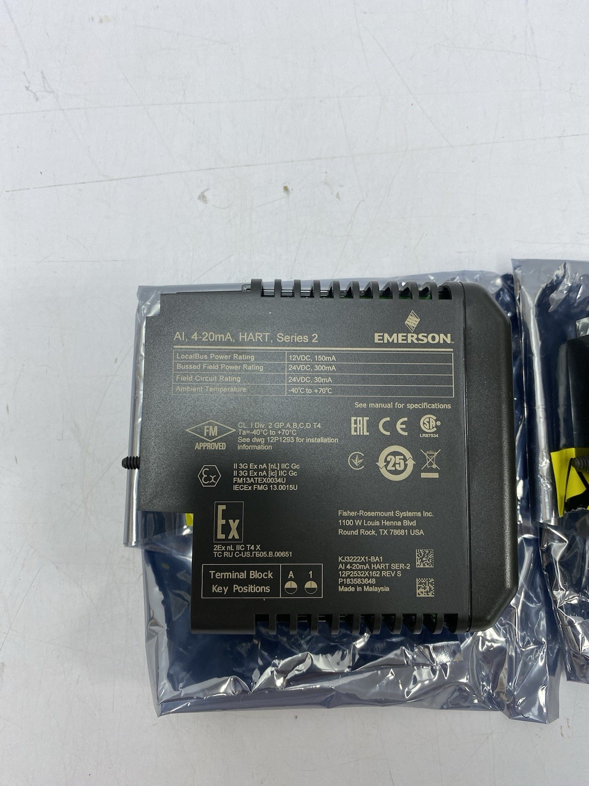 EMERSON KJ3222X1-BA1 AI 4-20MA HART ,series 2