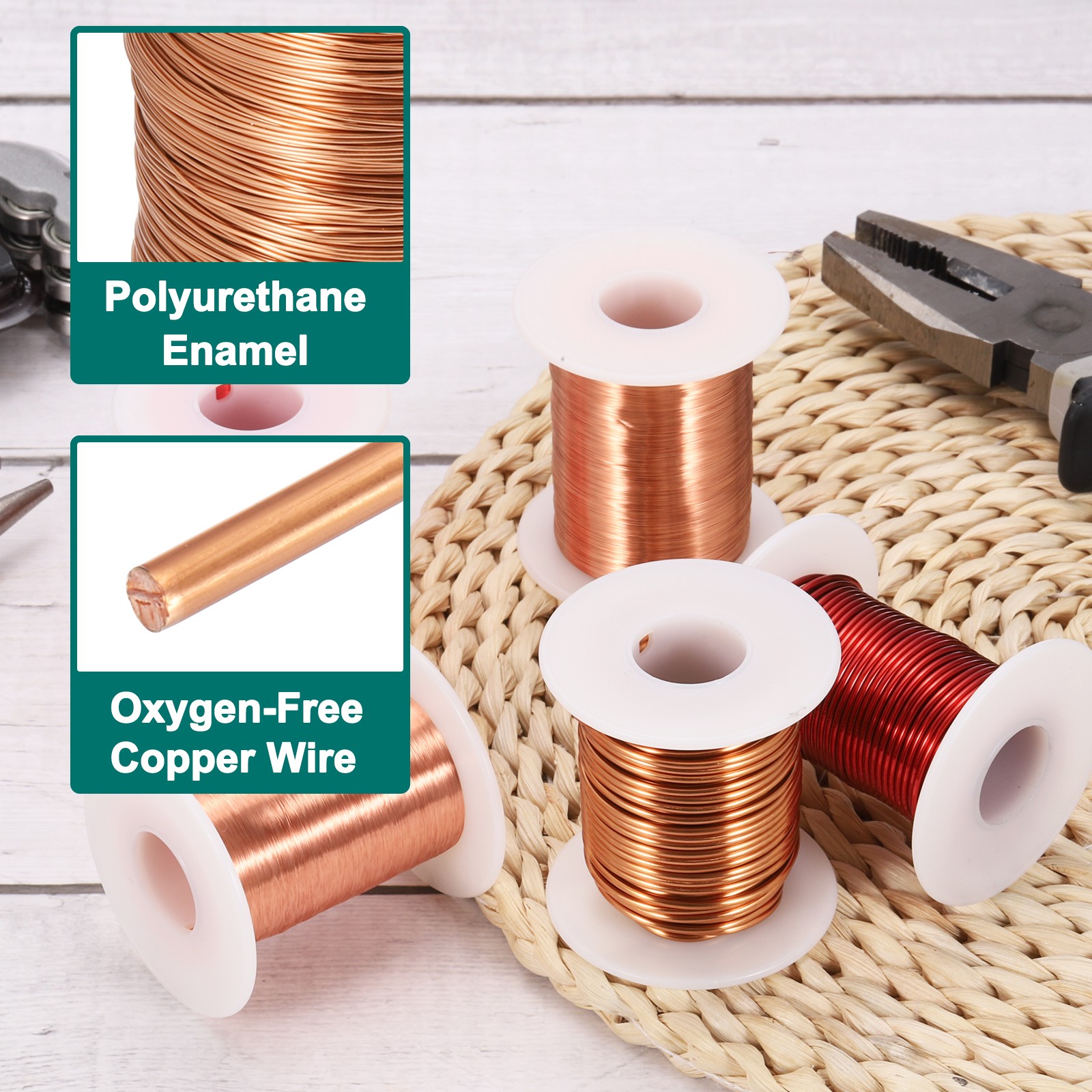 16 AWG Magnet Wire 16 Gauge 8 oz Enameled Copper Wire 155C(311F) Copper Color