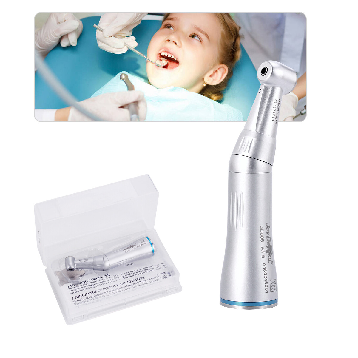 Dental Contra Angle Low Speed Handpiece Push Internal Water Spray