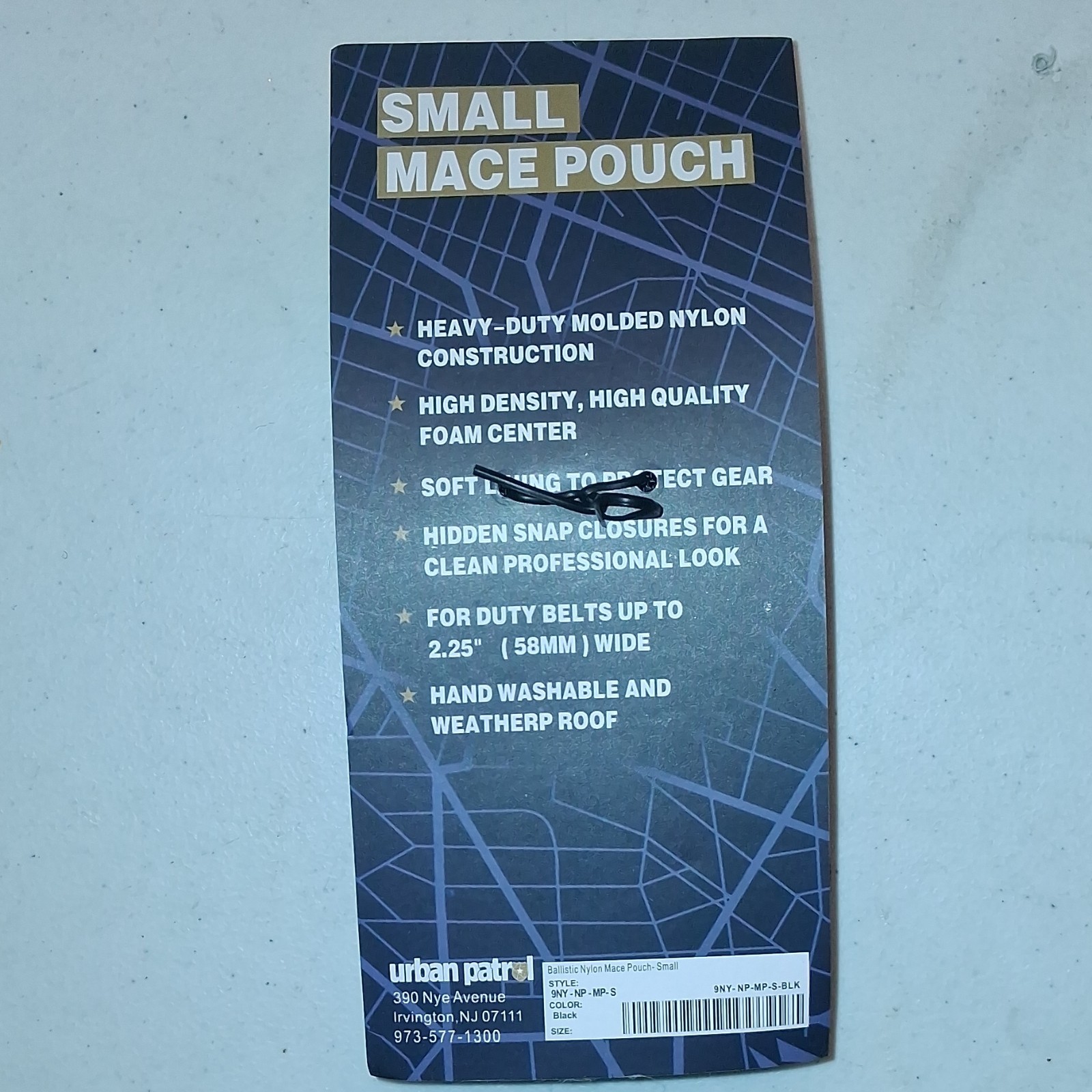Urban Patrol Small Mace Pouch 9NY-NP-MP-S Ballistic Nylon Black
