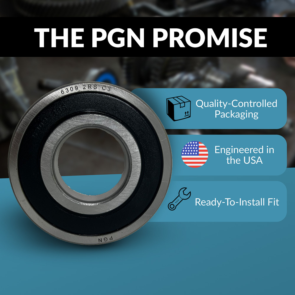 PGN 6309-2RS Ball Bearing, Double Rubber Sealed, Pack of 4
