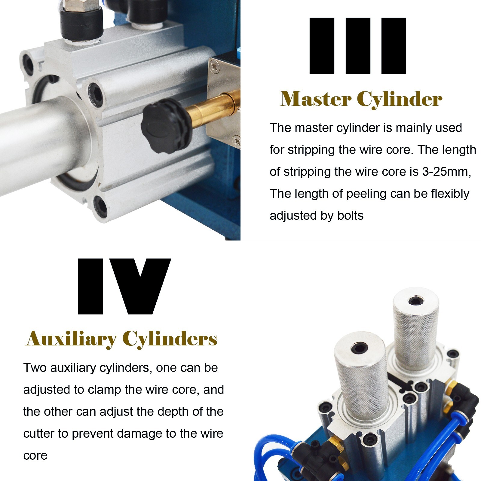 0.04″-0.98″ Auto Cable Wire Stripping Machine 110V 670W 0.3MPa-0.7MPa
