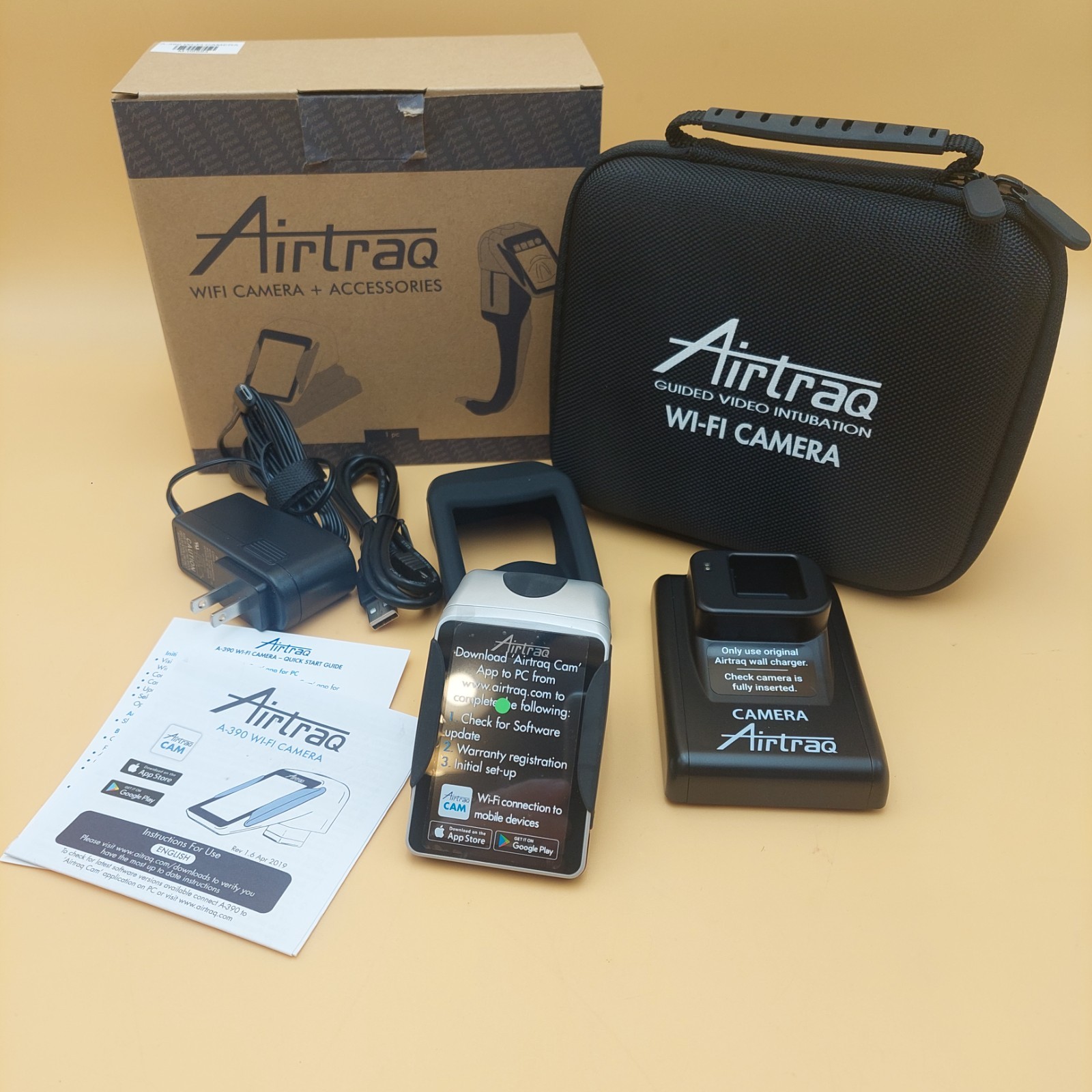 Airtraq A-390 Kit Wi-Fi Camera w/Accessories New Open Box