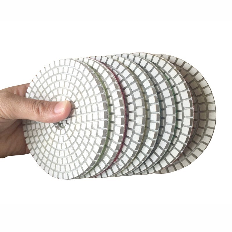 Countertop Edge Polishing Kit Diamond Pads Wet Dry Grinder Flexible Backer Set