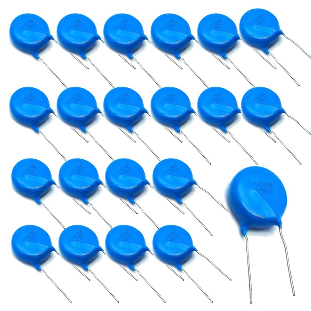 20Pcs/set Ceramic Disc Capacitors 10000pf 10nf 0.01uf 103 15000V 15KV US Stock