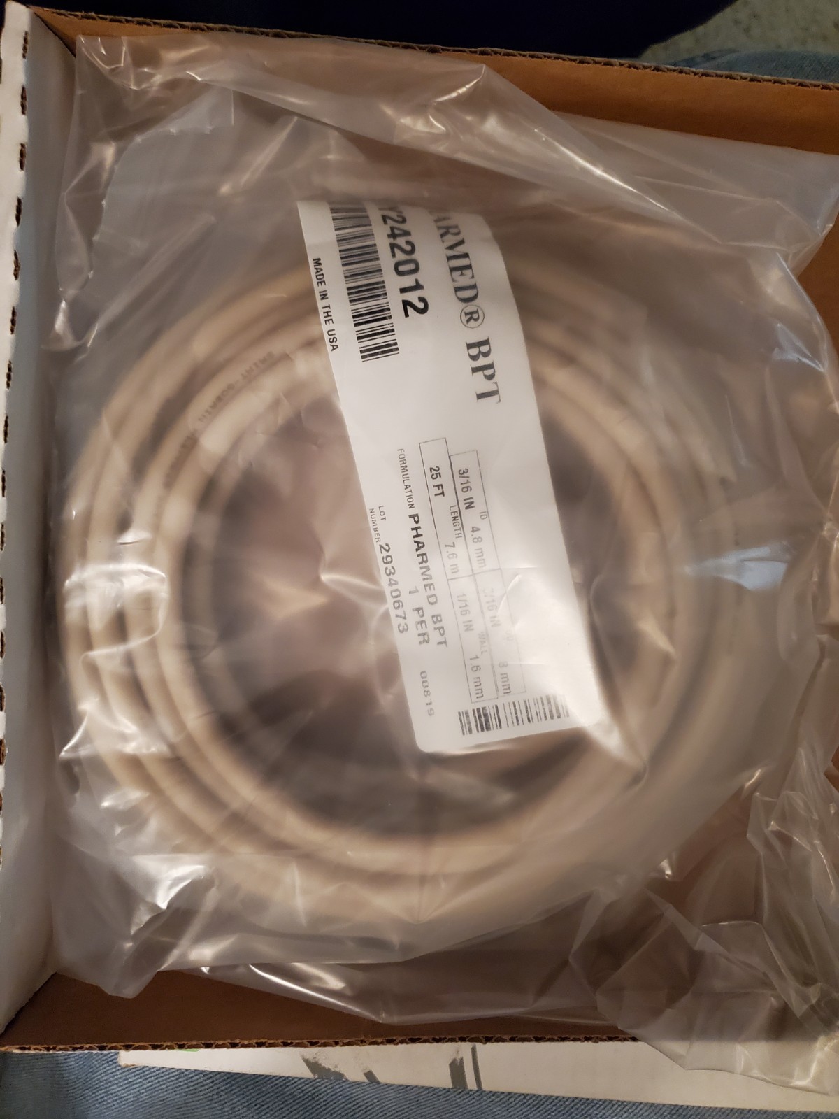 Tygon AY242012 PharMed BPT Biocompatible Tubing 3/16IN X 5/16 X 1/16″ 25Feet