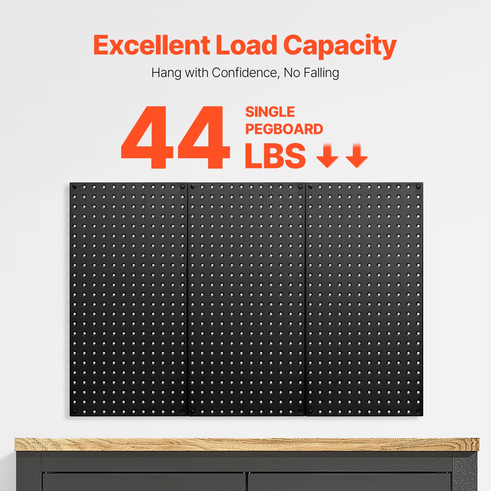 VEVOR Metal Pegboard Panels 3 Pcs 24″ x 12″ Wall Organizer for Garage Tool
