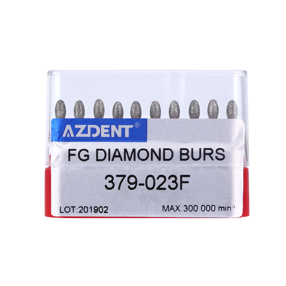 AZDENT Dental FG Diamond Burs FOOTBALL 379-023F FINE RED DEFEND Friction Grip