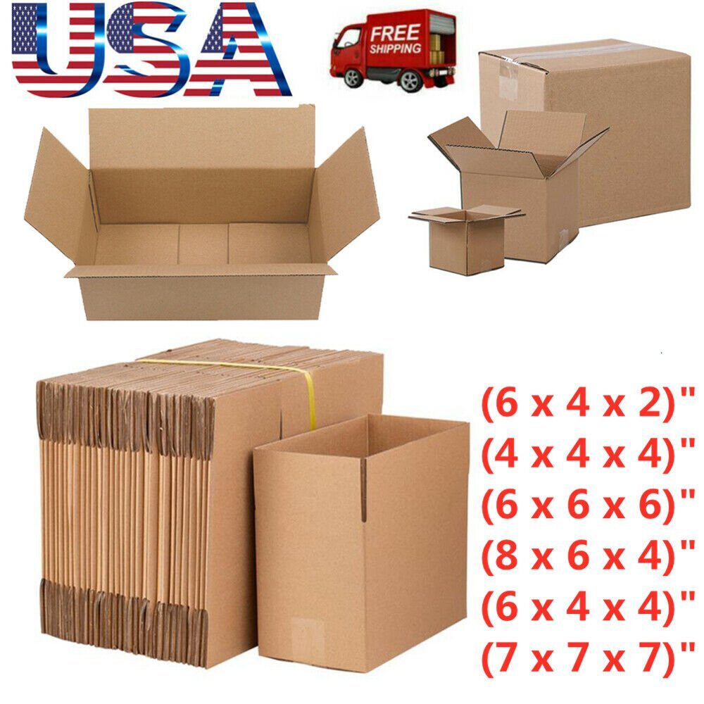 100Packs SHIPPING BOXES -Many Sizes Available – Packing Mailing Moving Storage