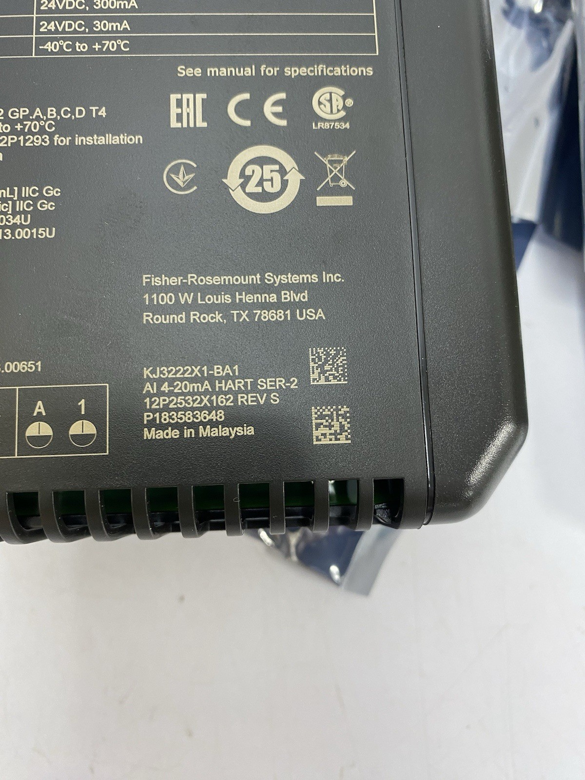 EMERSON KJ3222X1-BA1 AI 4-20MA HART ,series 2