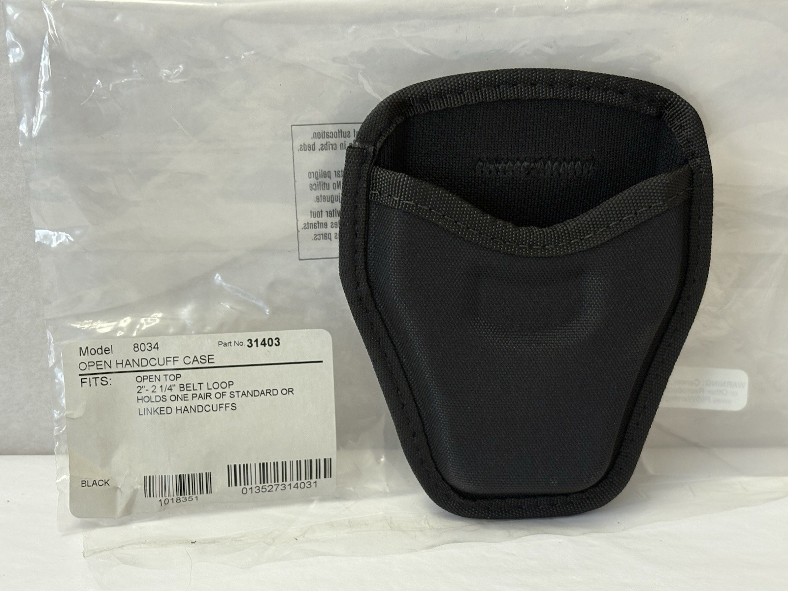 New Bianchi 8034 Open Top Cuff Case Holds 1 Pair Of Standard Or Linked Handcuffs