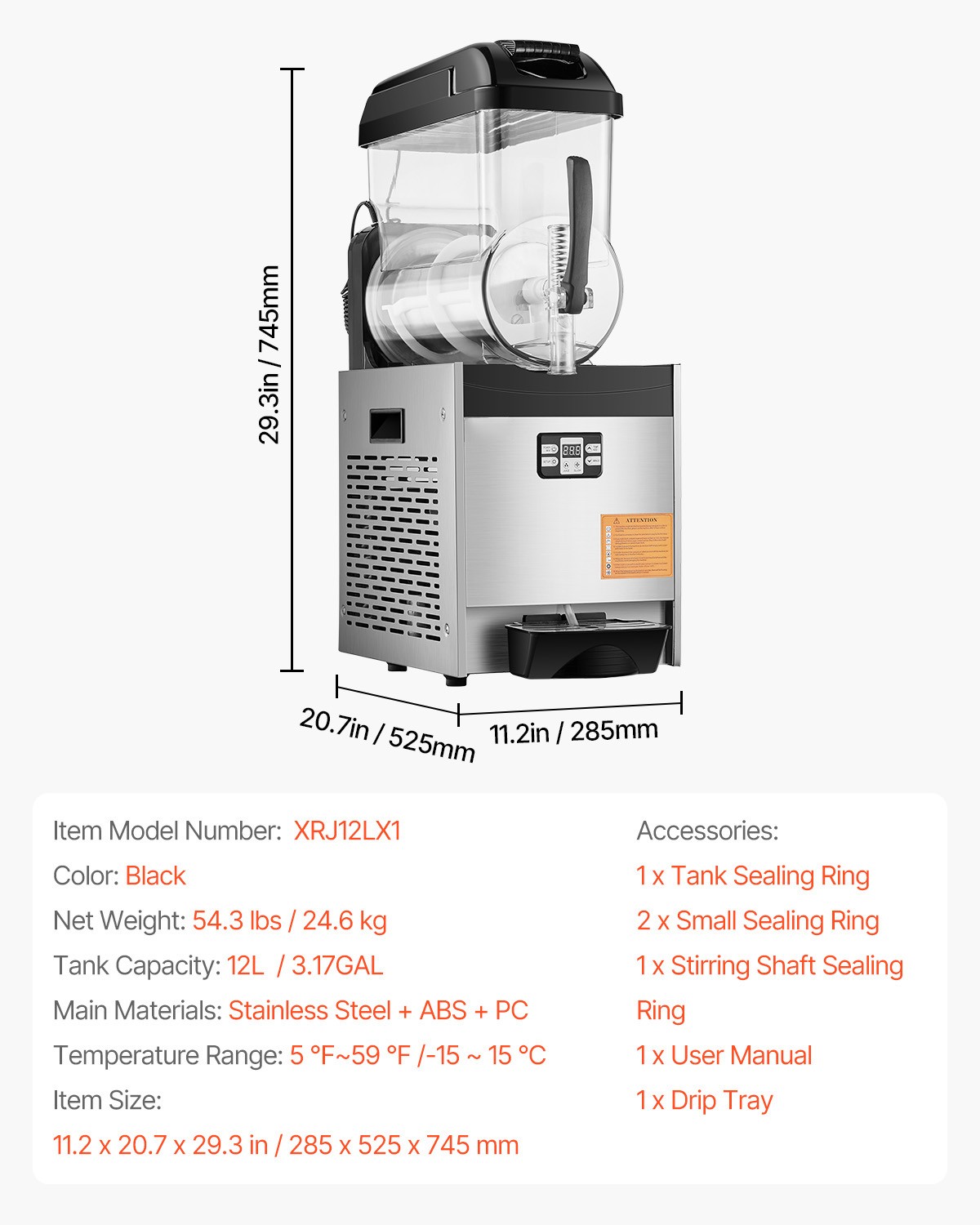 Uimoso 12L Commercial Frozen Drink Machine for Slushies and Smoothies
