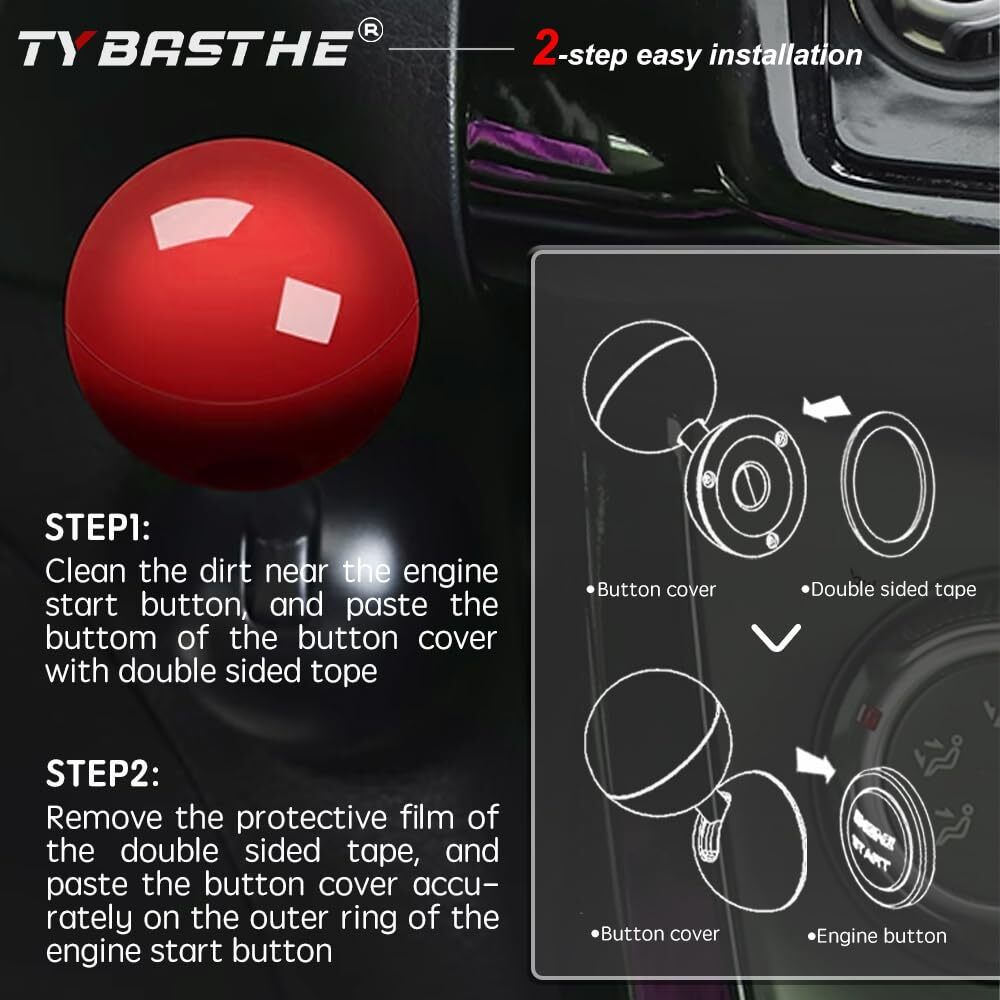 Push Start Button Cover Metal Joystick Car Engine Start Stop Button Cover Pro…