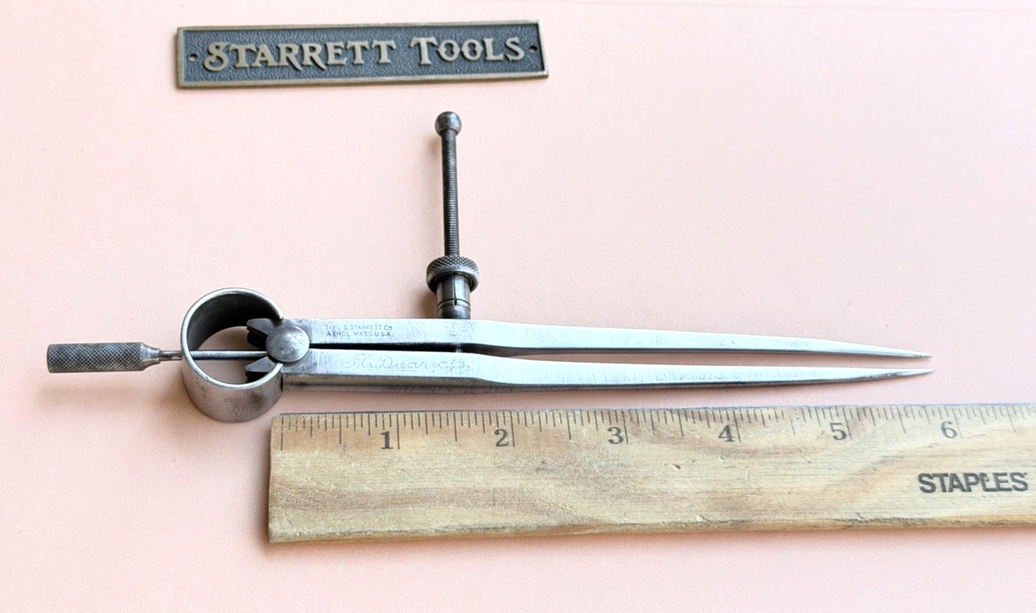 STARRETT No.77B-6 Fay Spring-Type Dividers W/Square Legs; 6.0” Size & Capacity.