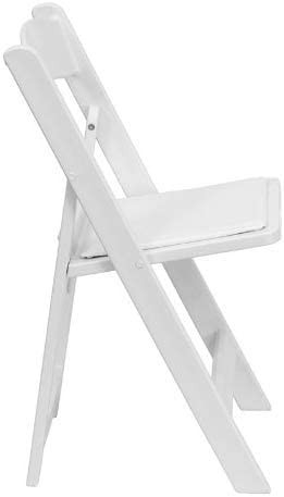 White Resin Folding Chairs Padded 4 Pack Comfortable Event Chair Indoor Outdoor