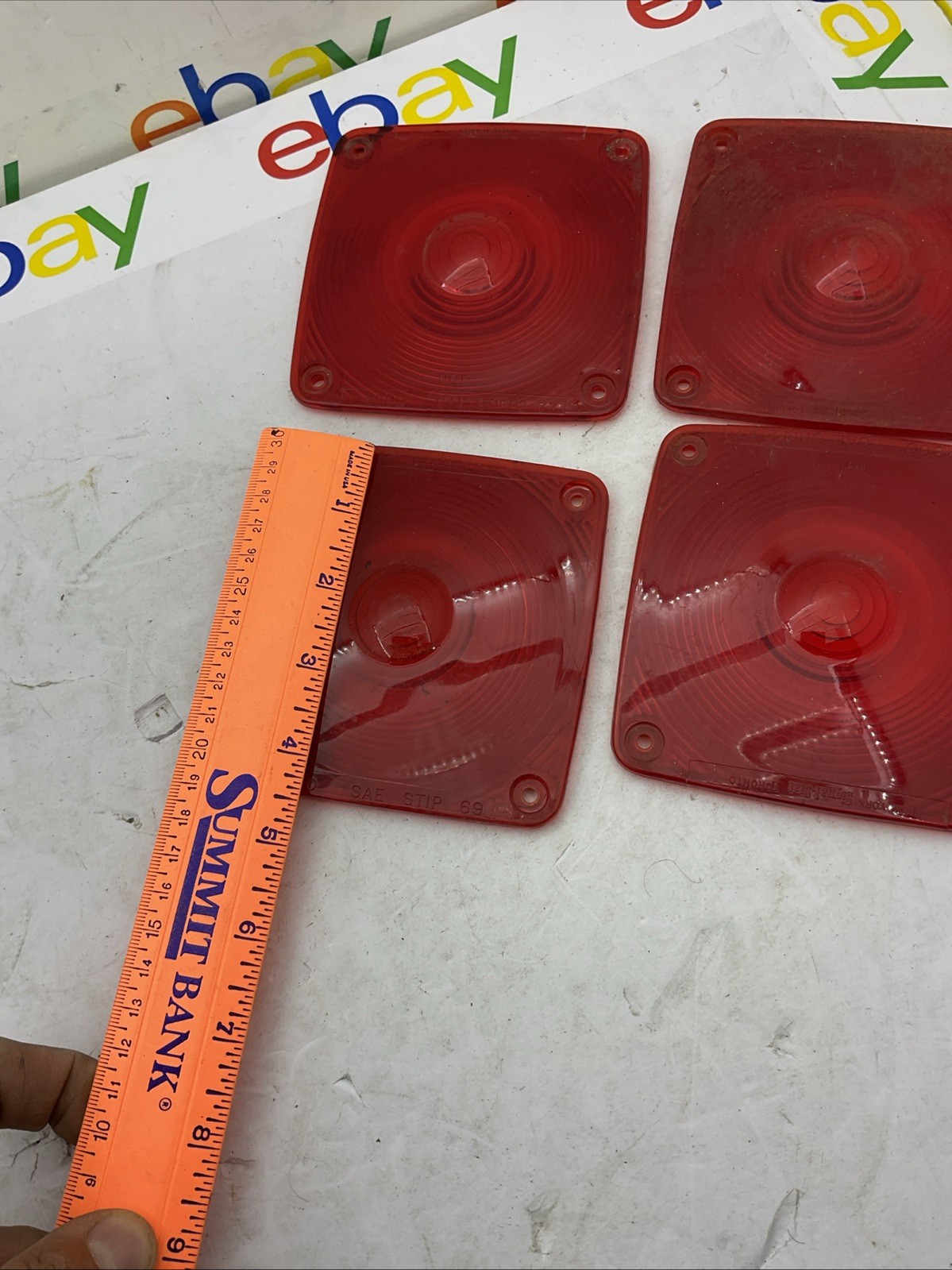 Signal-Stat 4800 RED Tail Light Lamp Lens 4-1/2″ Lot Of 4 Pieces Fast Shippin