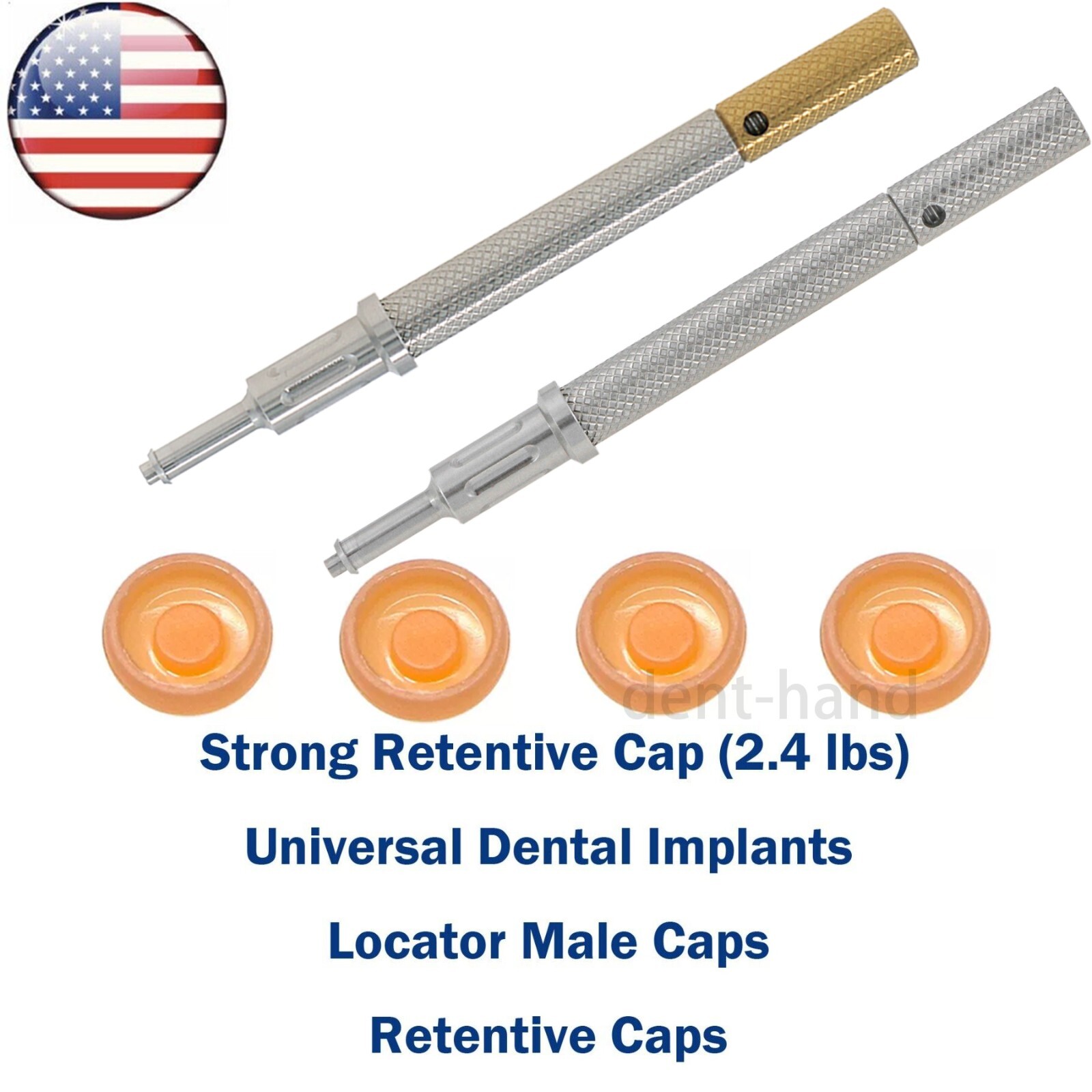 US Universal Dental 2.4 lbs Overdenture Retention Caps Implant Locator Core Tool