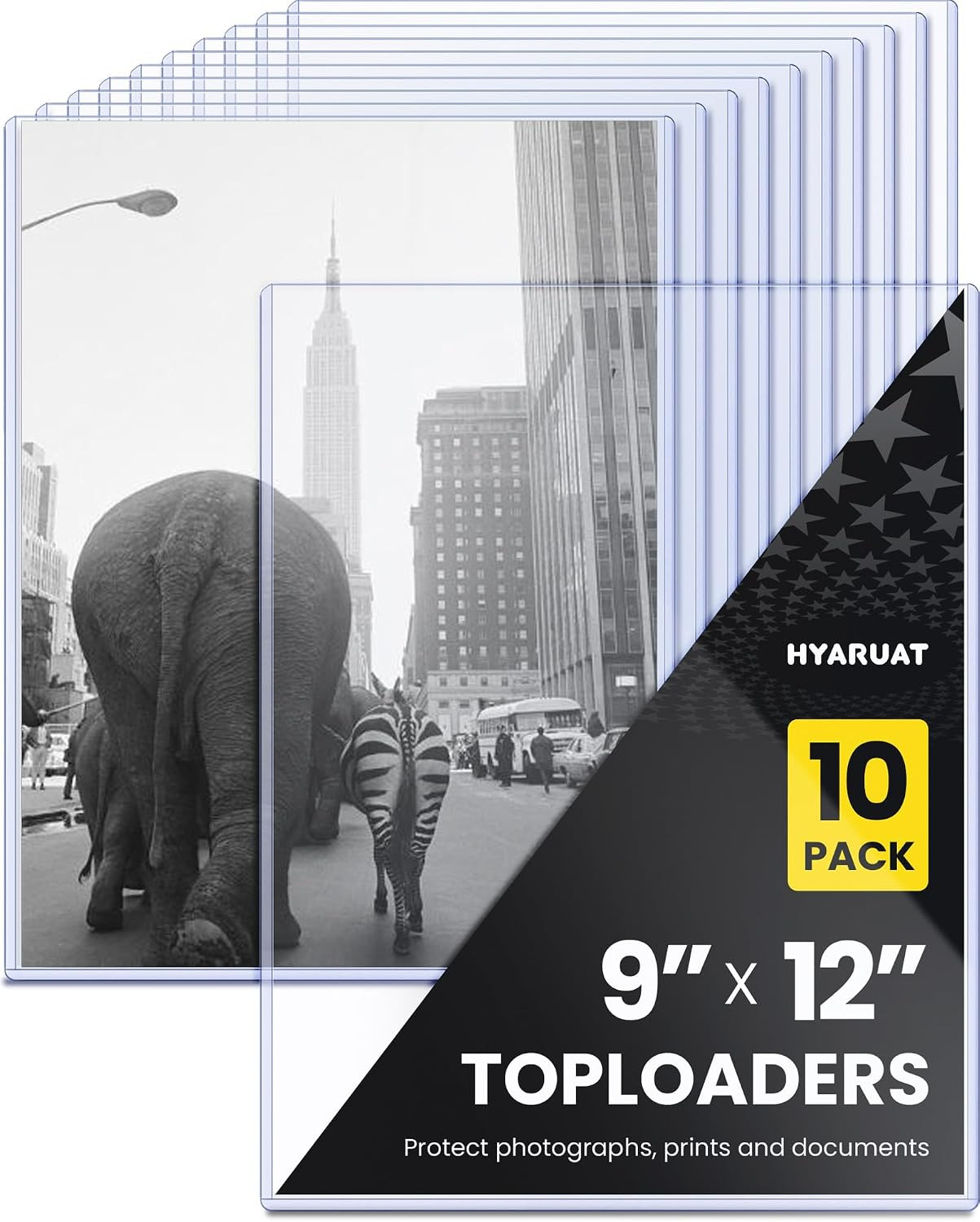 9×12 Toploader 10 Pack, 15 Mil Rigid PVC Sheet Protectors | Hard Plastic Print P