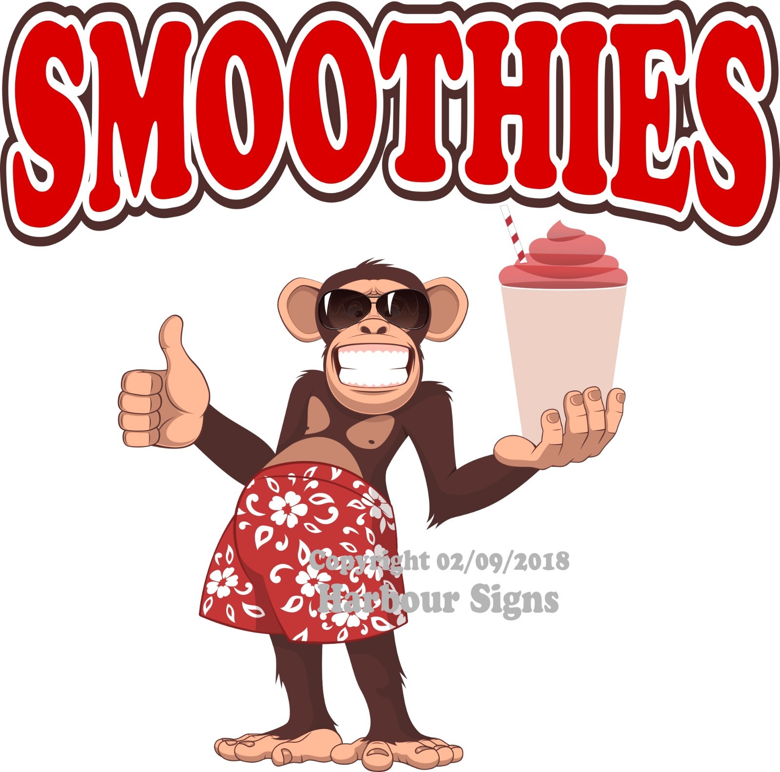 Smoothies DECAL (Choose Your Size) Monkey Concession Food Truck Vinyl Sticker