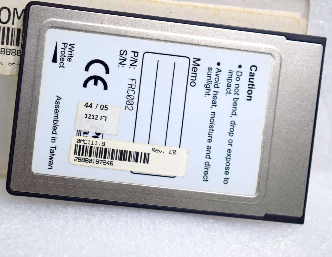PRETEC / B&R AUTOMATION 0MC111.9 PC CARD MEMORY CARD 2MB FlashPROM FRC002