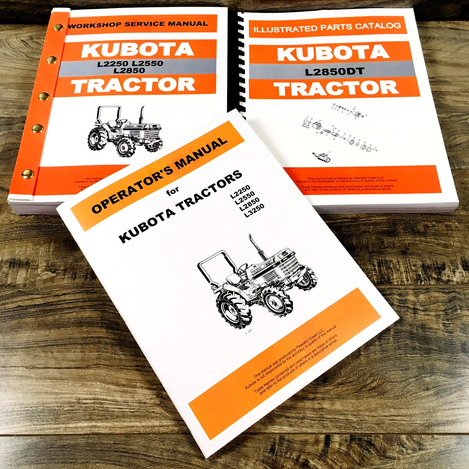Kubota L2850 4wd L2850DT Tractor Workshop Service Manual Parts Catalog Operators