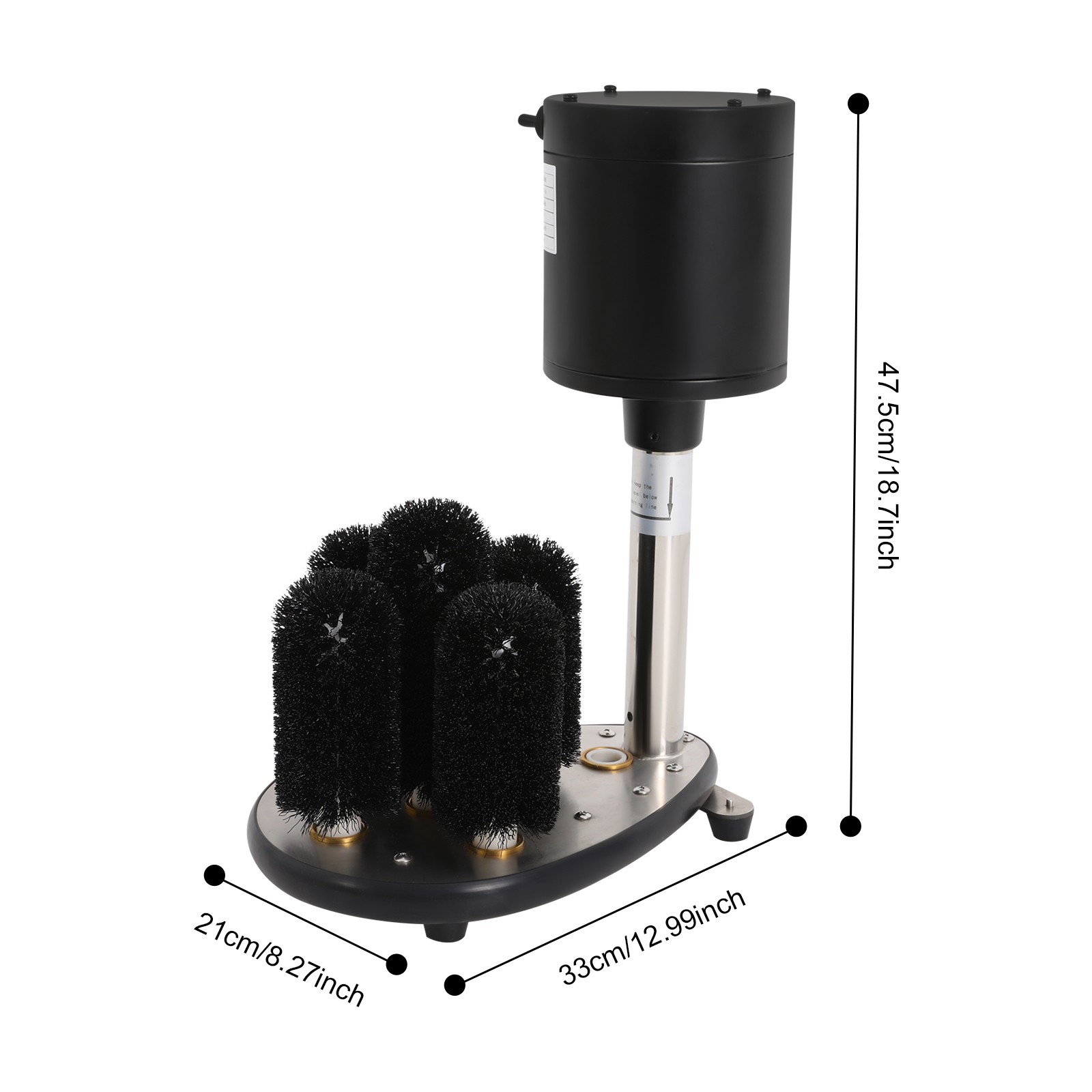 Electric Glass Washer 5-Brush Electric Commercial Wine Glass Cleaning Machine