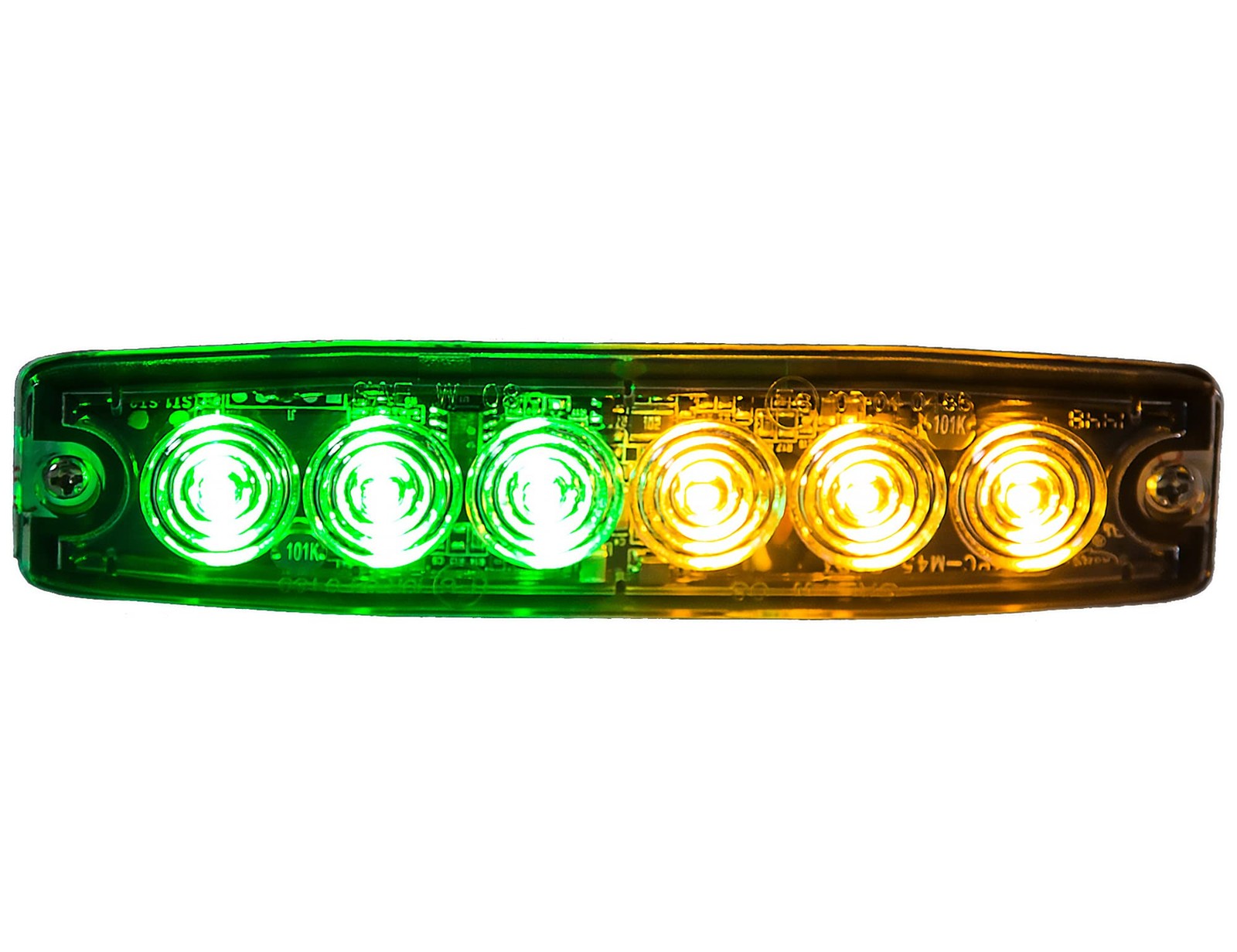 5 Inch Amber Green LED Strobe Light Ultra Thin Waterproof 23 Flash Patterns