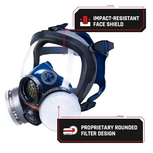 Full Face Respirator Mask – Air Purifying, Organic Vapor & Particulate -…