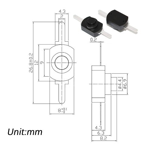 50pcs Self Lock Micro Push Button Switch DC 30V 1A SMD Flashlight Lamp Wall