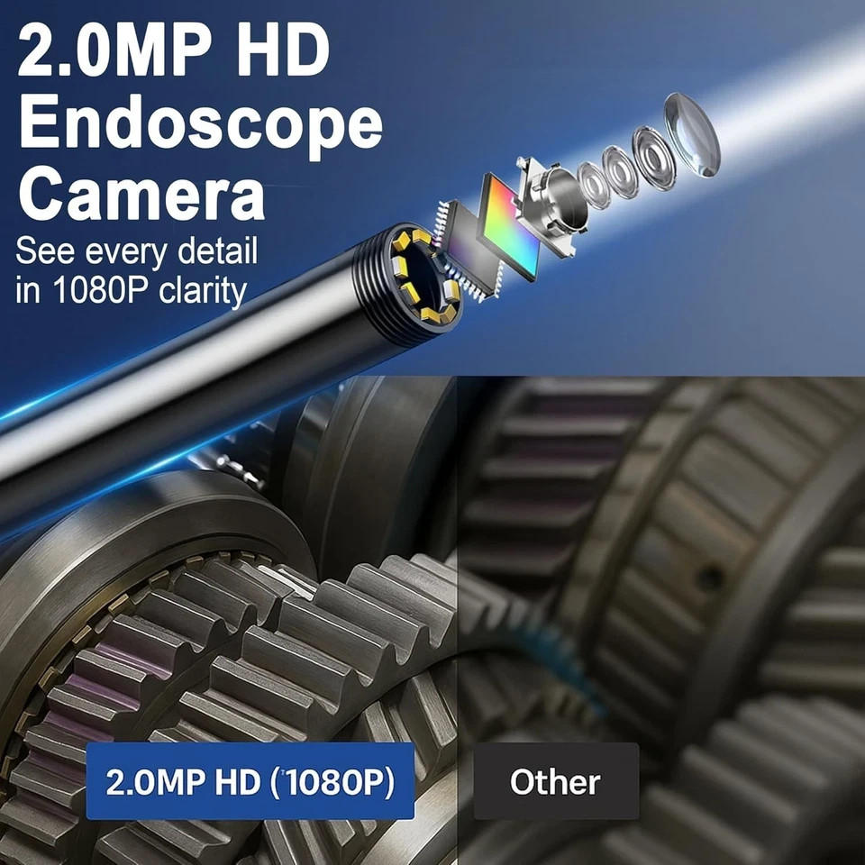 Industrial Endoscope Borescope Camera for Pipe Sewer Drain Plumbing Inspect 50FT