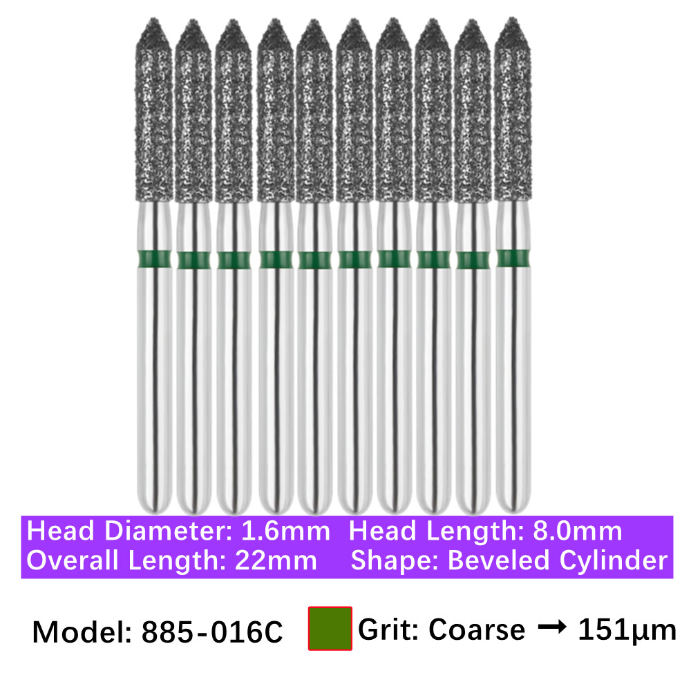 10/pk Vakker Dental FG Diamond Burs Bevel Cylinder & Gingival Curettage Burs