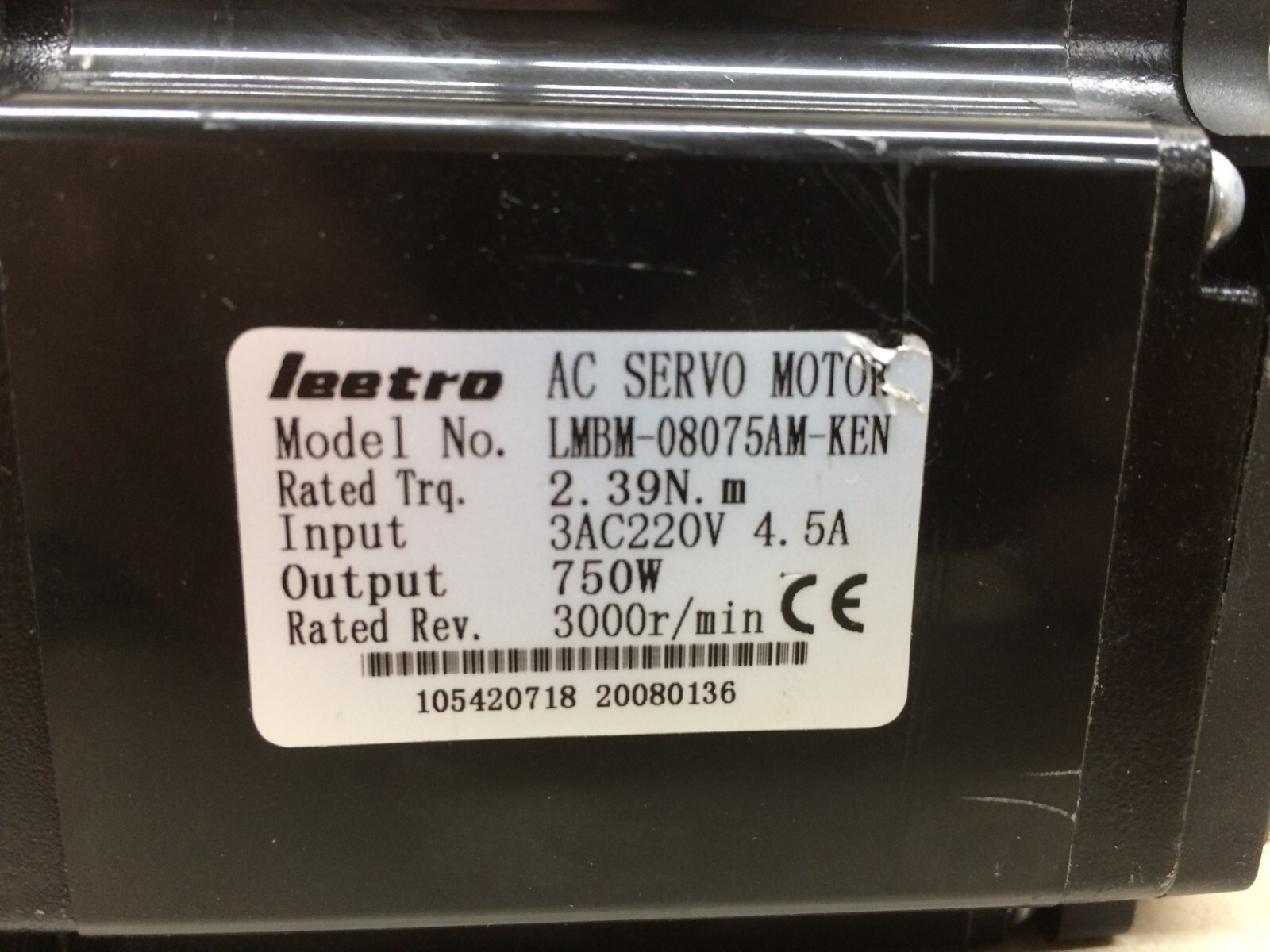 Chengdu Leetro Motor Driver 750W LDB1S2142QD LMBM-08075AM-KEN 3000 r/min Set