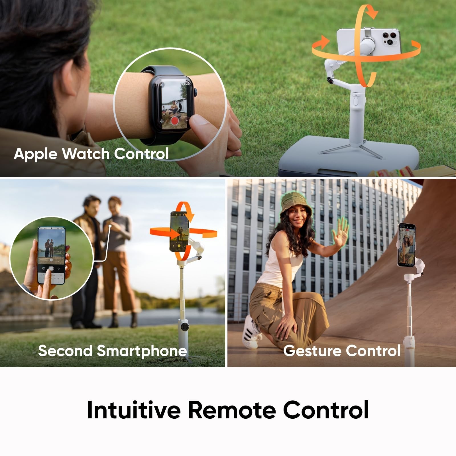 Insta360 Flow 2 Snap & Shoot Bundle White – Foldable AI Phone Gimbal for iPho…