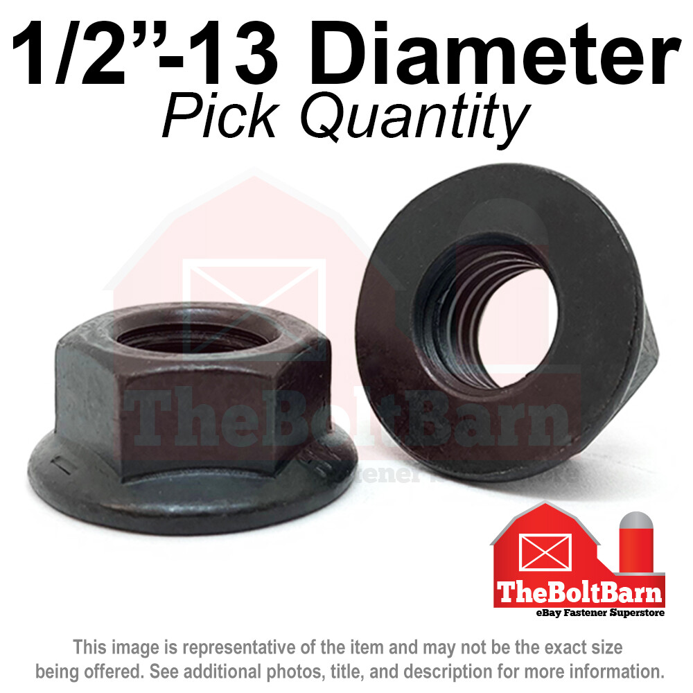 1/2″-13 Grade 8 Smooth Hex Flange Nuts Coarse Black Phos & Oil (Pick Qty)