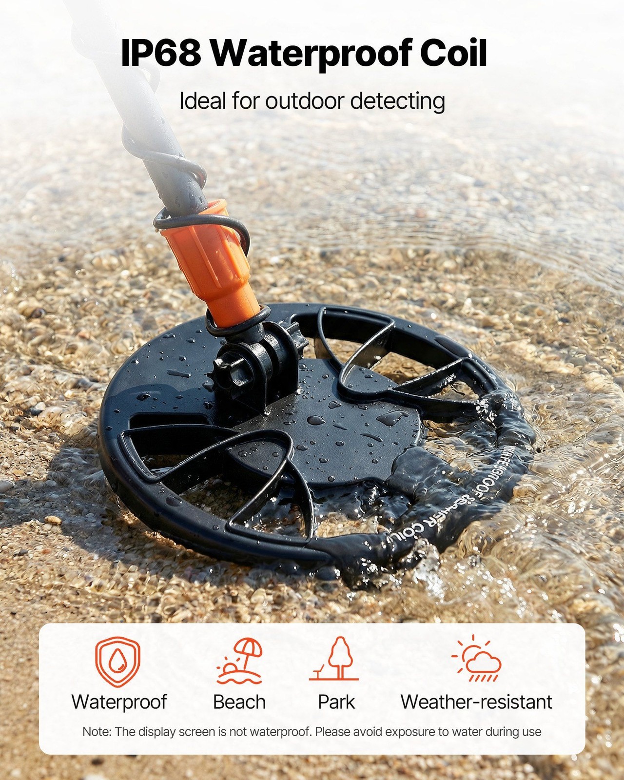 8″ High-Accuracy Metal Detector for Adults — 5.8kHz, FSTN Screen, IP68 Coil