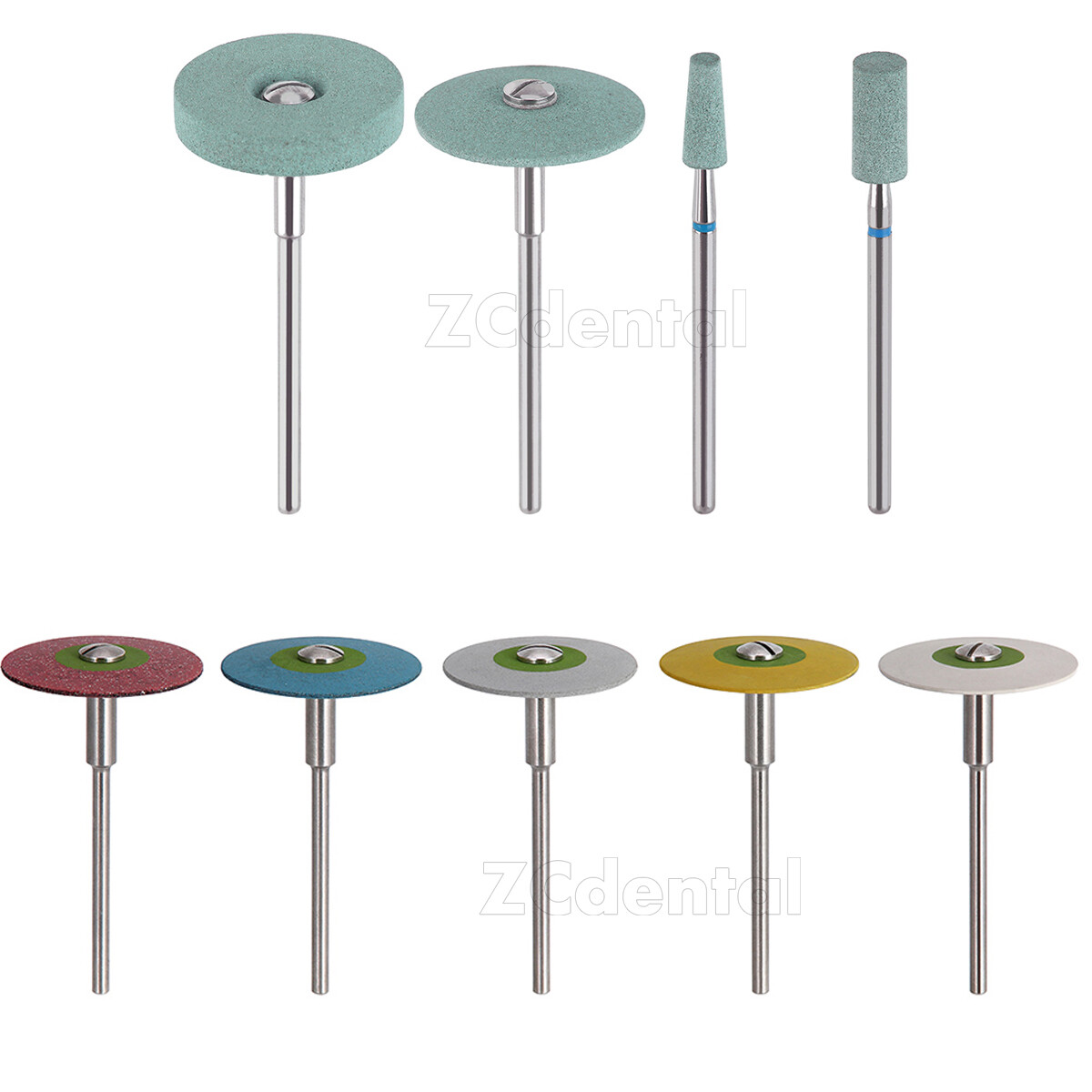 Dental Rubber Ceramic Diamond Polisher Wheel Disc For Porcelain Zirconia HP Burs