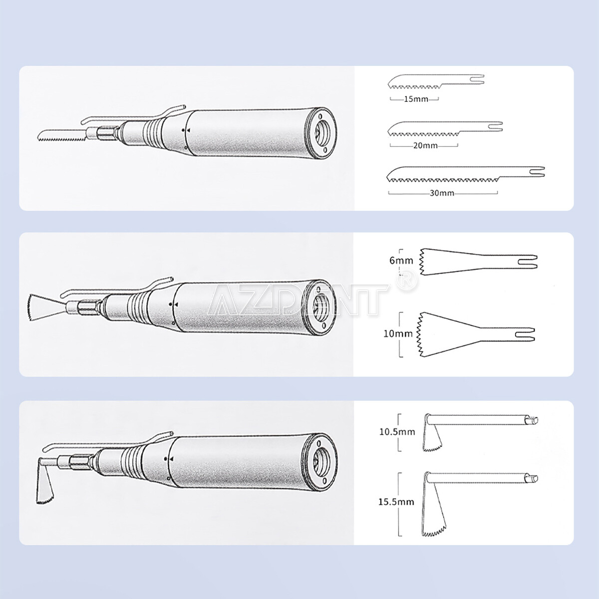 Dental Micro Saw Surgical Handpiece 4:1/3.2:1 Reduction Reciprocating Bone Cut