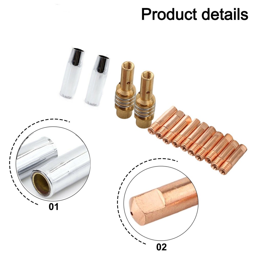 14PCS For MB15 15AK MIG Welding Gun Accessory Kit .030 Inch Contact Tip Nozzle