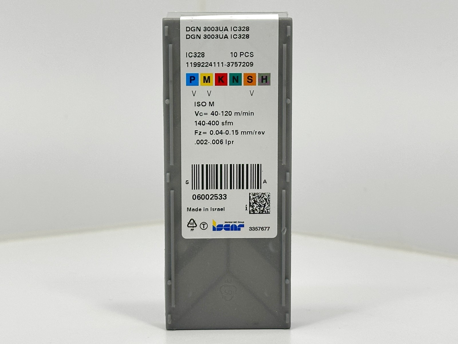 ISCAR DGN 3003UA | New Carbide Inserts | 6002533 Grade IC328 4pcs